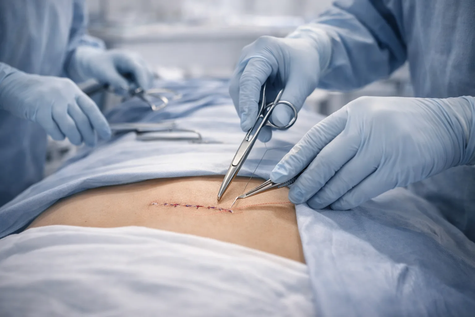 Minimal scar suturing facility